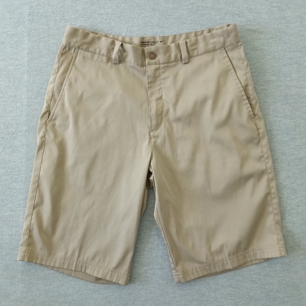 Nike Golf Dri-FIT Standard Fit Khaki Shorts Mens 30 Tan Flat Front